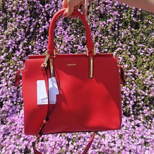 NWT Calvin Klein  RED POP Leather Purse